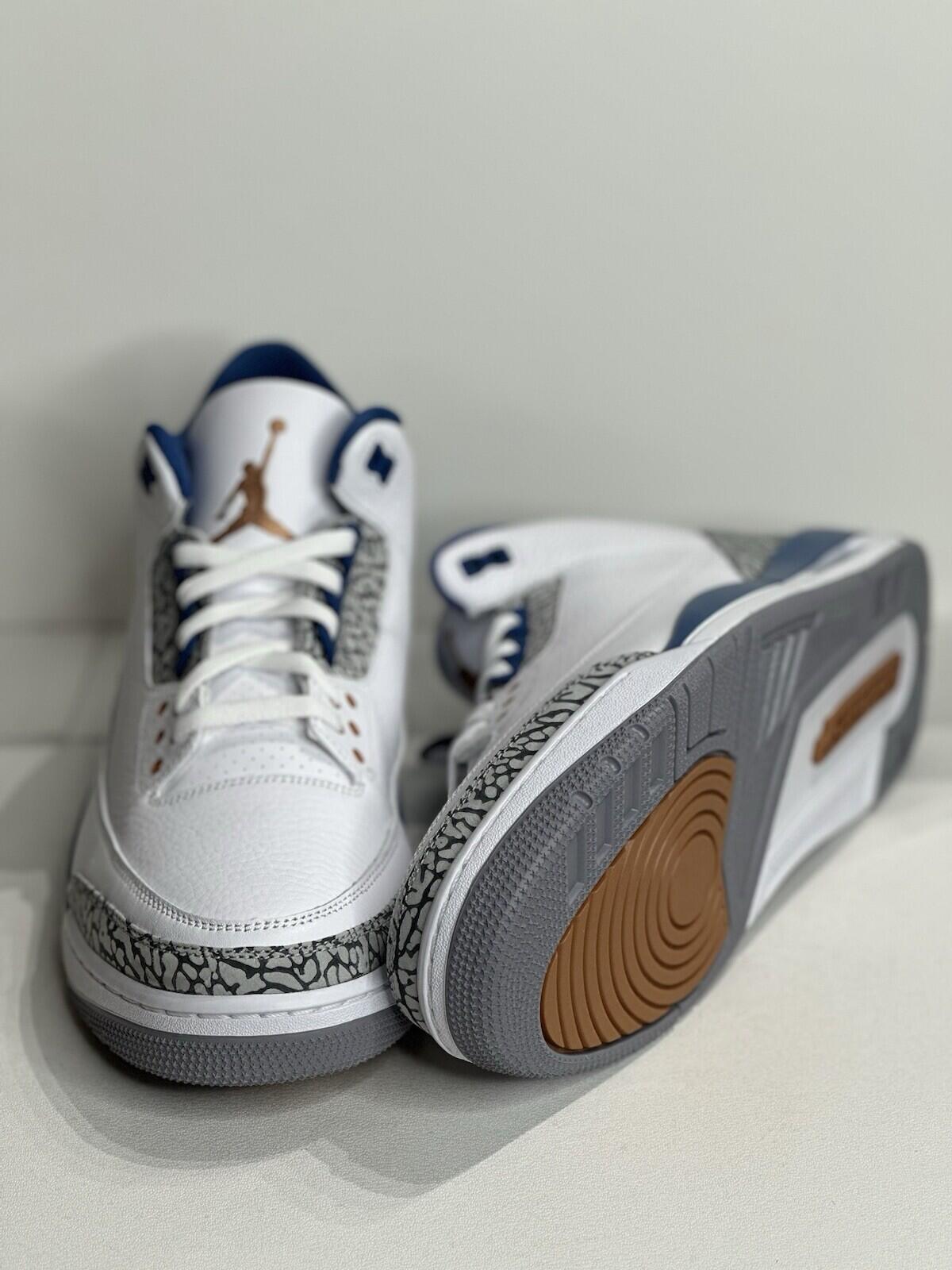 Air Jordan 3 Wizard True Blue/ Metallic/ White / Copper Men’s Size 13