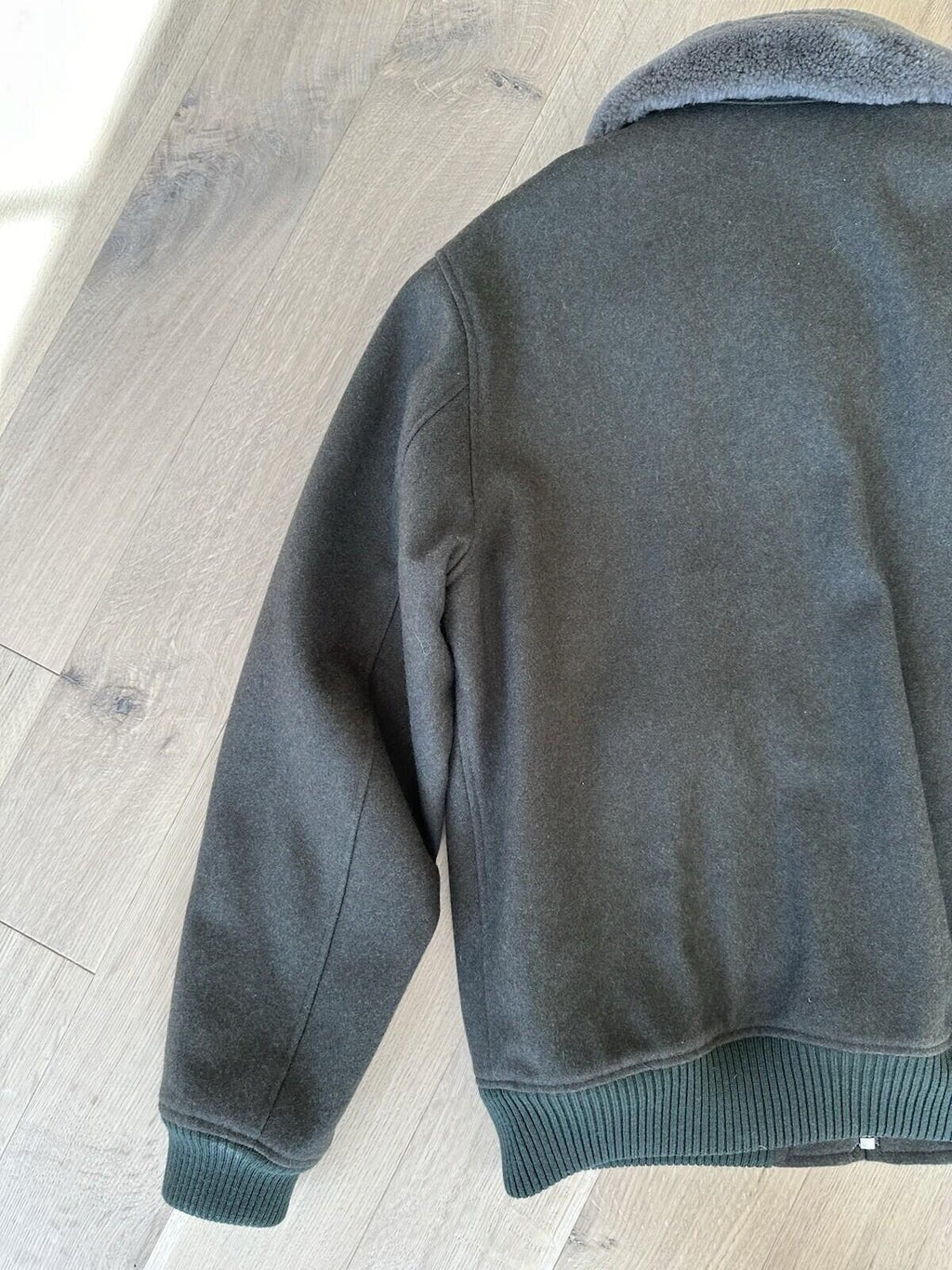 Sandro Aviator Wool Jacket Men’s Size XL Green