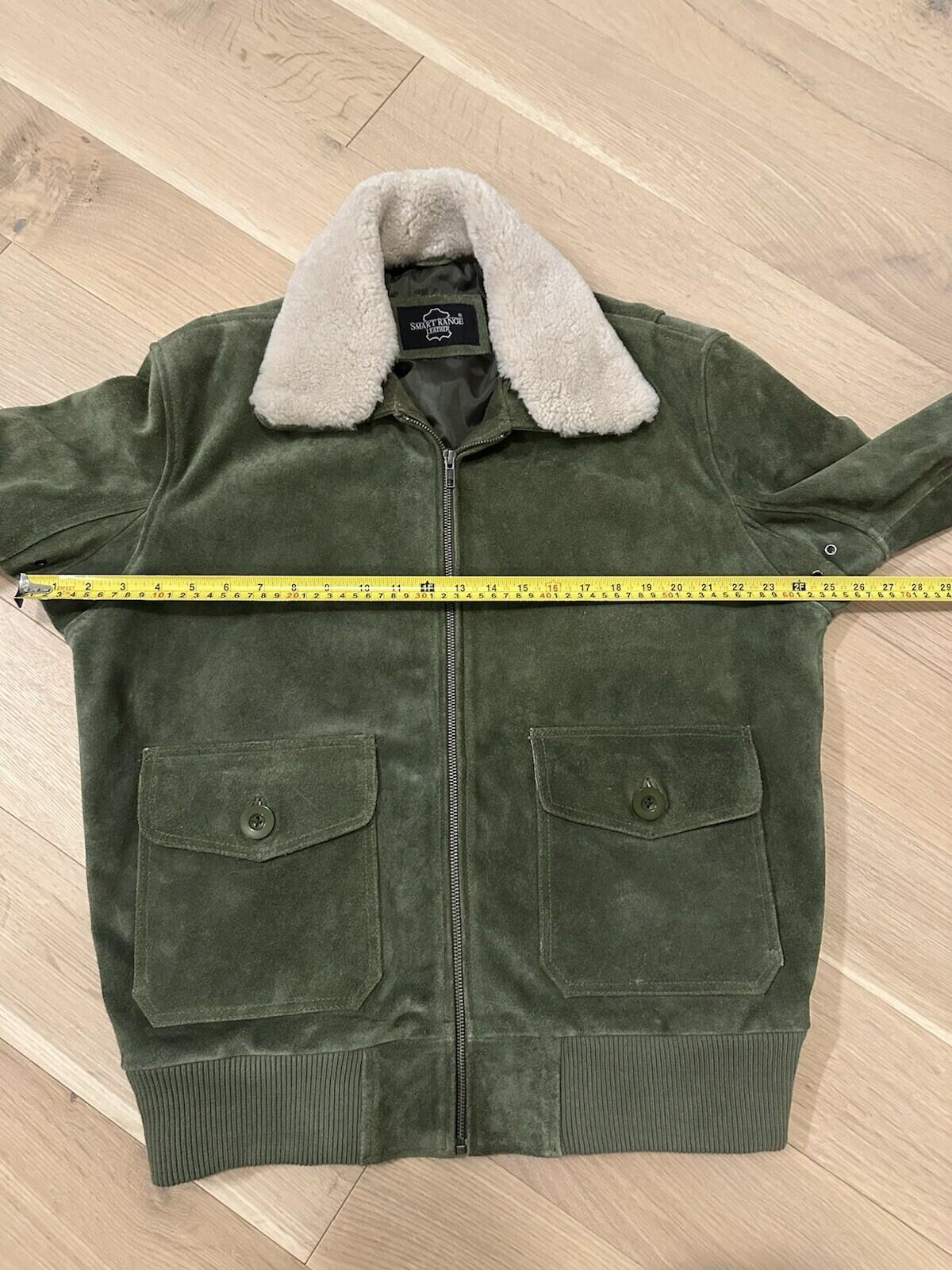 Smart Range Suede Bomber Jacket Mens Size L With Removable Sheerling Collar.