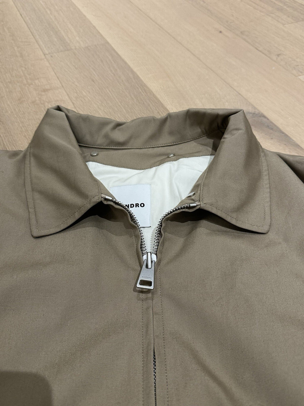Sandro Men’s Bomber Jacket XXL taupe With Removable Faux Fur Collar