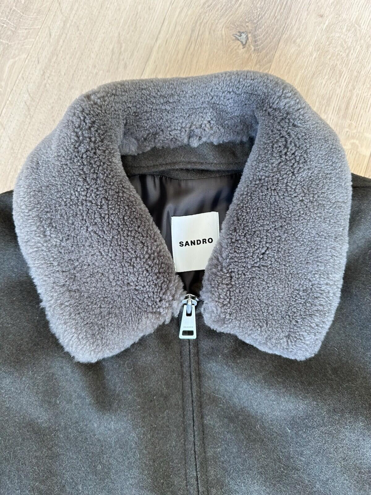 Sandro Aviator Wool Jacket Men’s Size XL Green