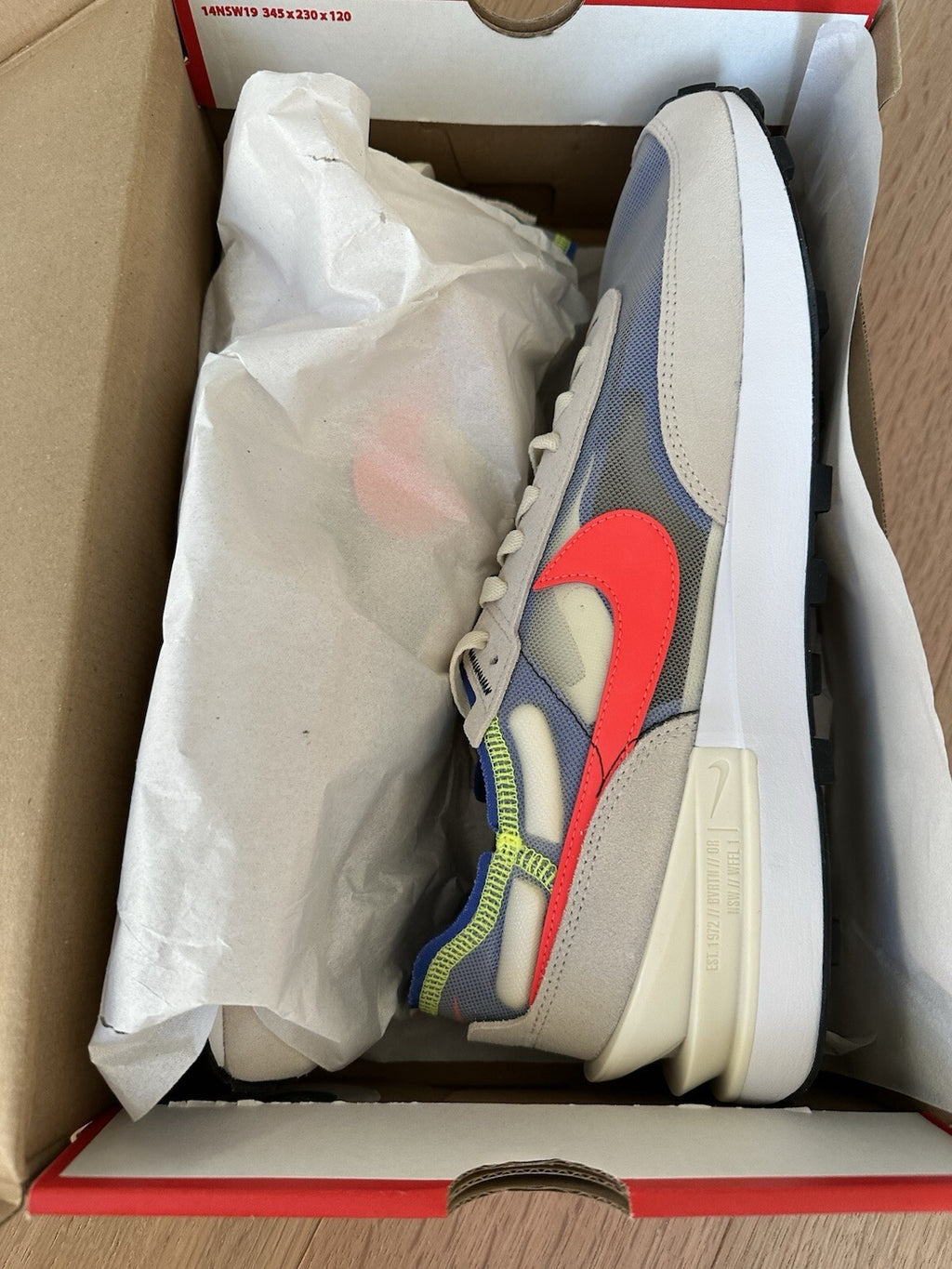NIKE WAFFLE ONE COCONUT MILK/BRIGHT CRIMSON Men’s Size 13