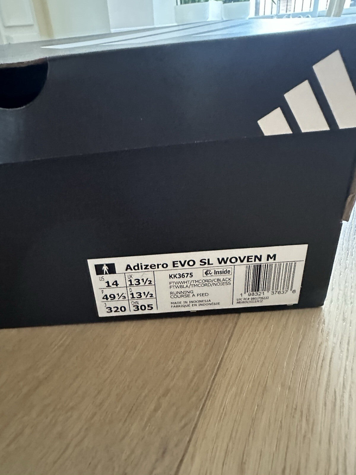 Adidas Adizero EVO SL WOVEN M Size 13 FTWWHT/MCORD/CELAC