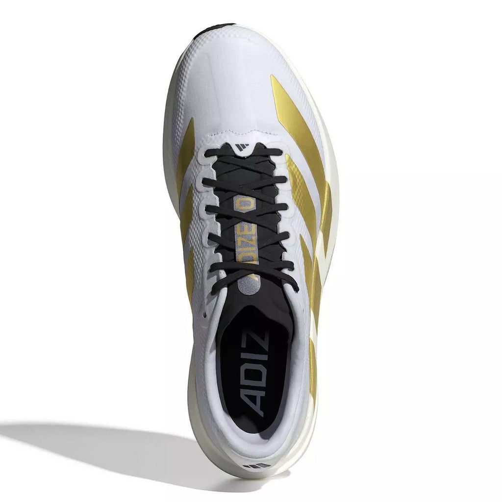 Adidas Adizero EVO SL WOVEN M Size 13 White / Matte Gold / Core Black