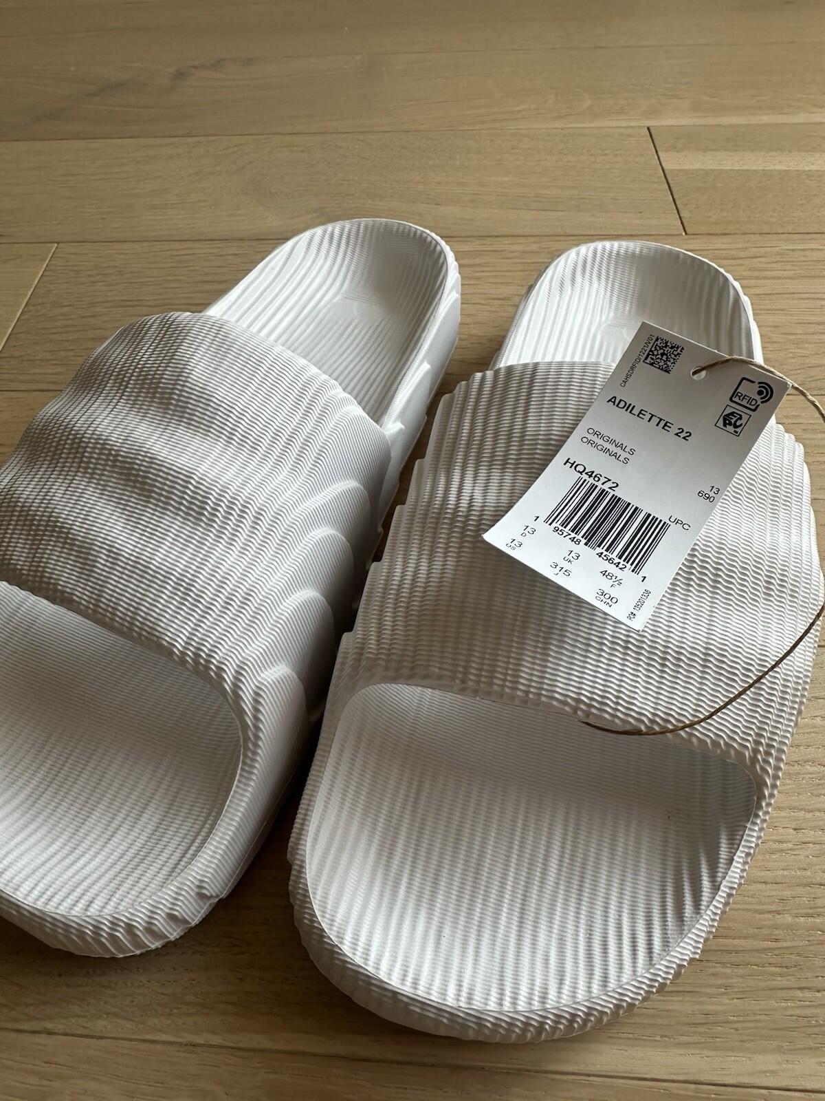 ADIDAS Adilette 22 Slides Men’s Size 13 White
