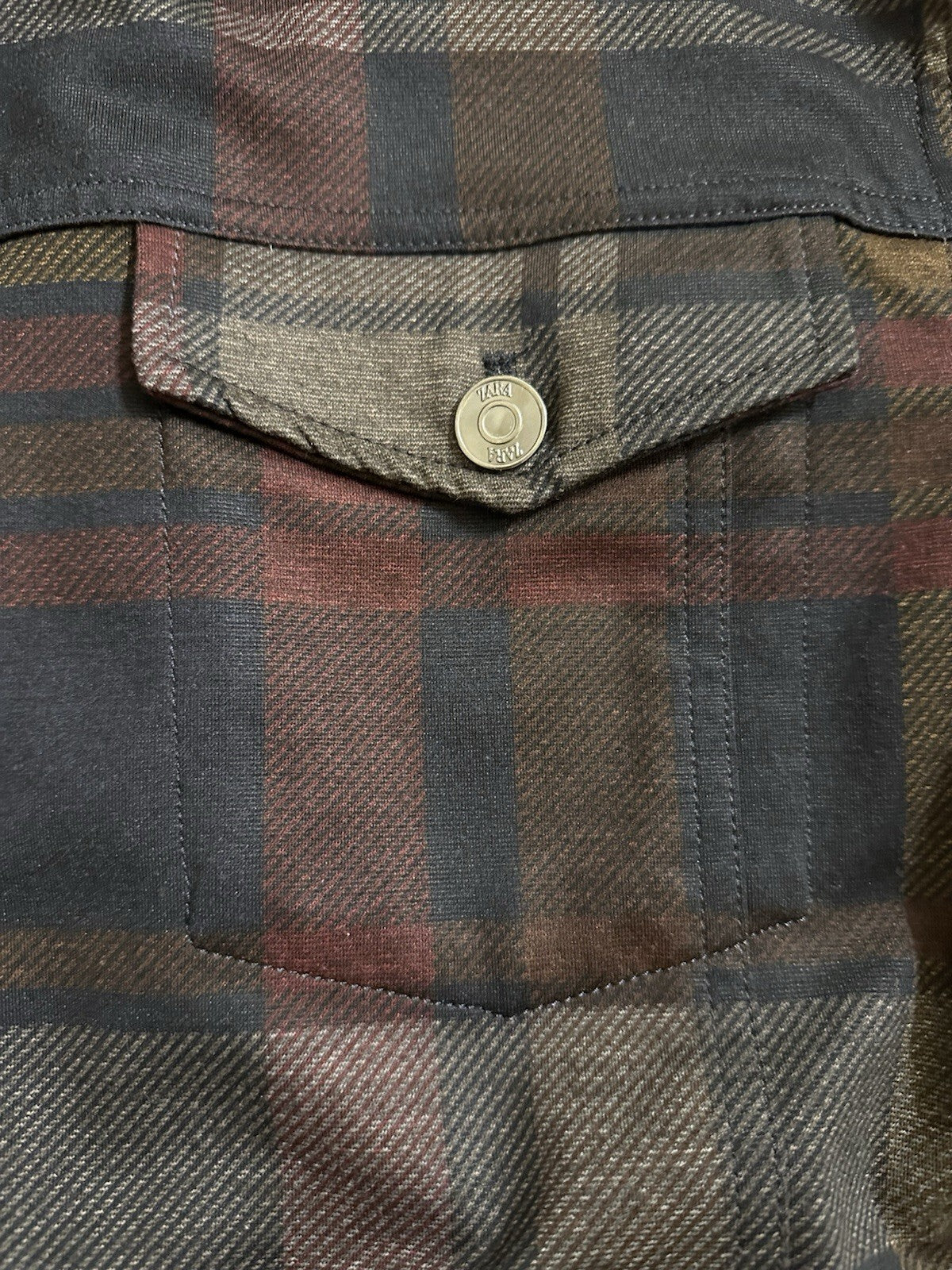 Zara Men’s Plaid Shacket Size XL Navy/ Burgundy