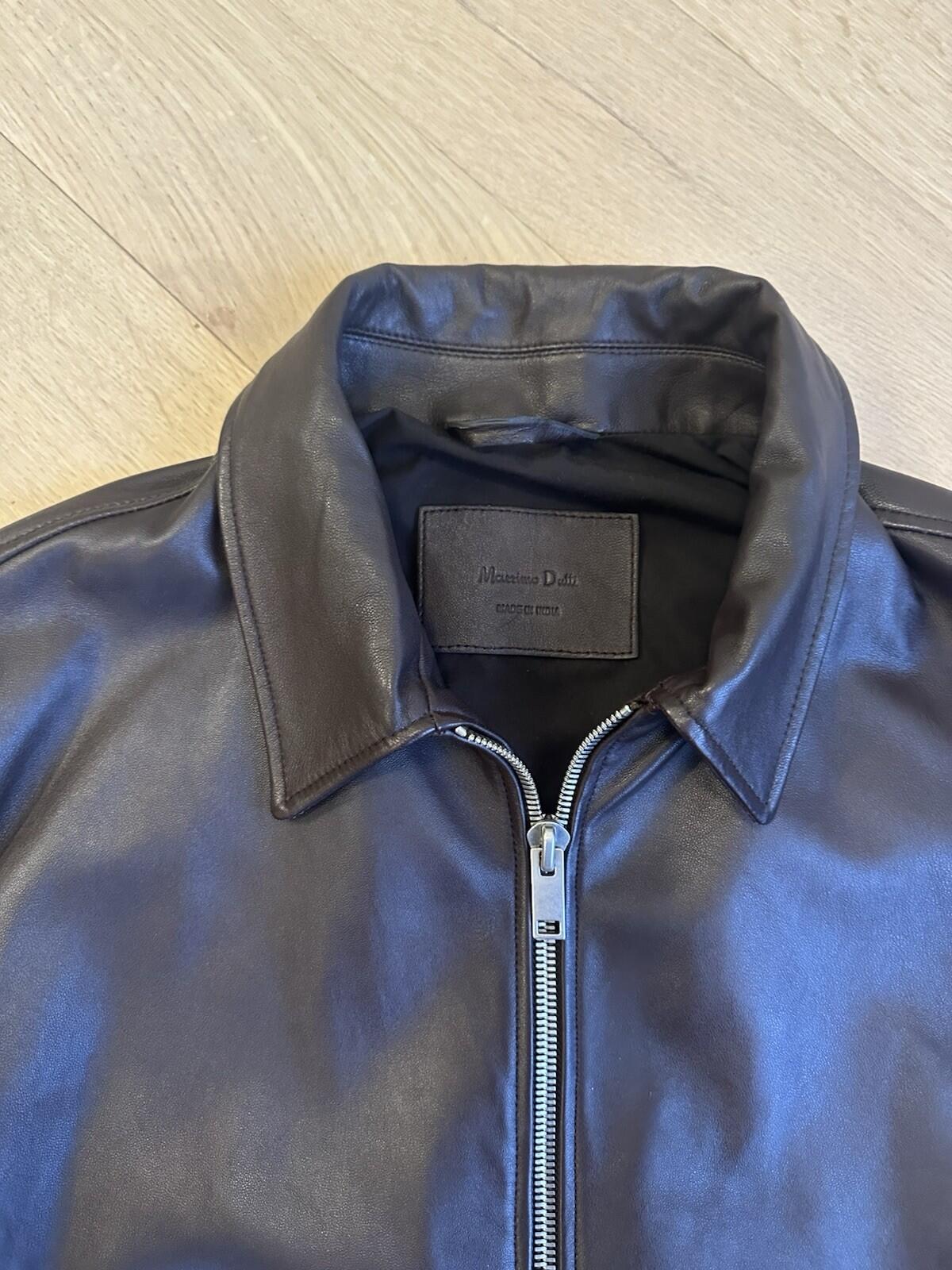 MASSIMO DUTTI Leather Brown Jacket Men’s Size XL