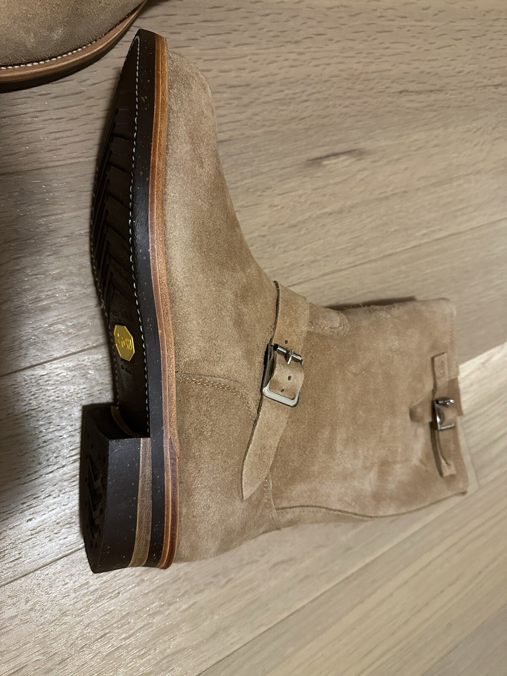 Crush Handmade Engineer Suede Boots Men’s 13 Tan