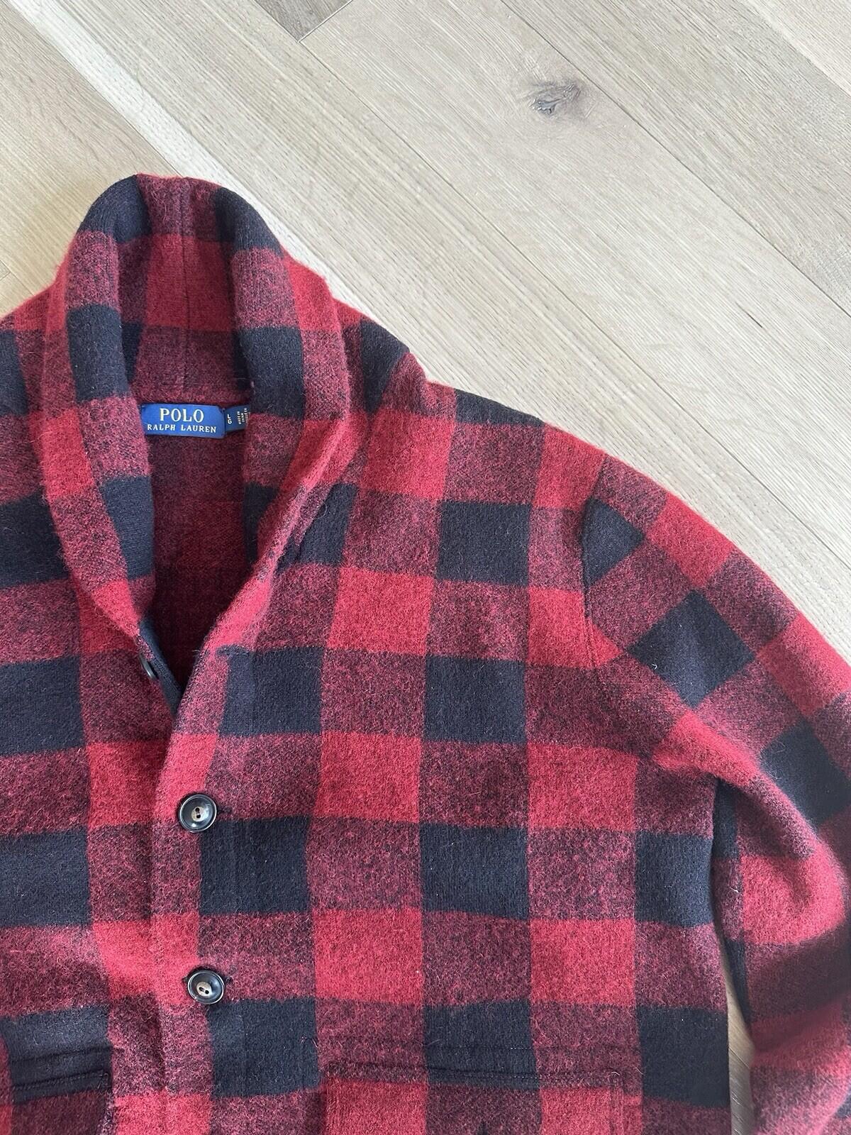 Polo Ralph Lauren Plaid Cardigan (Blue Label) Red/Black Size Large