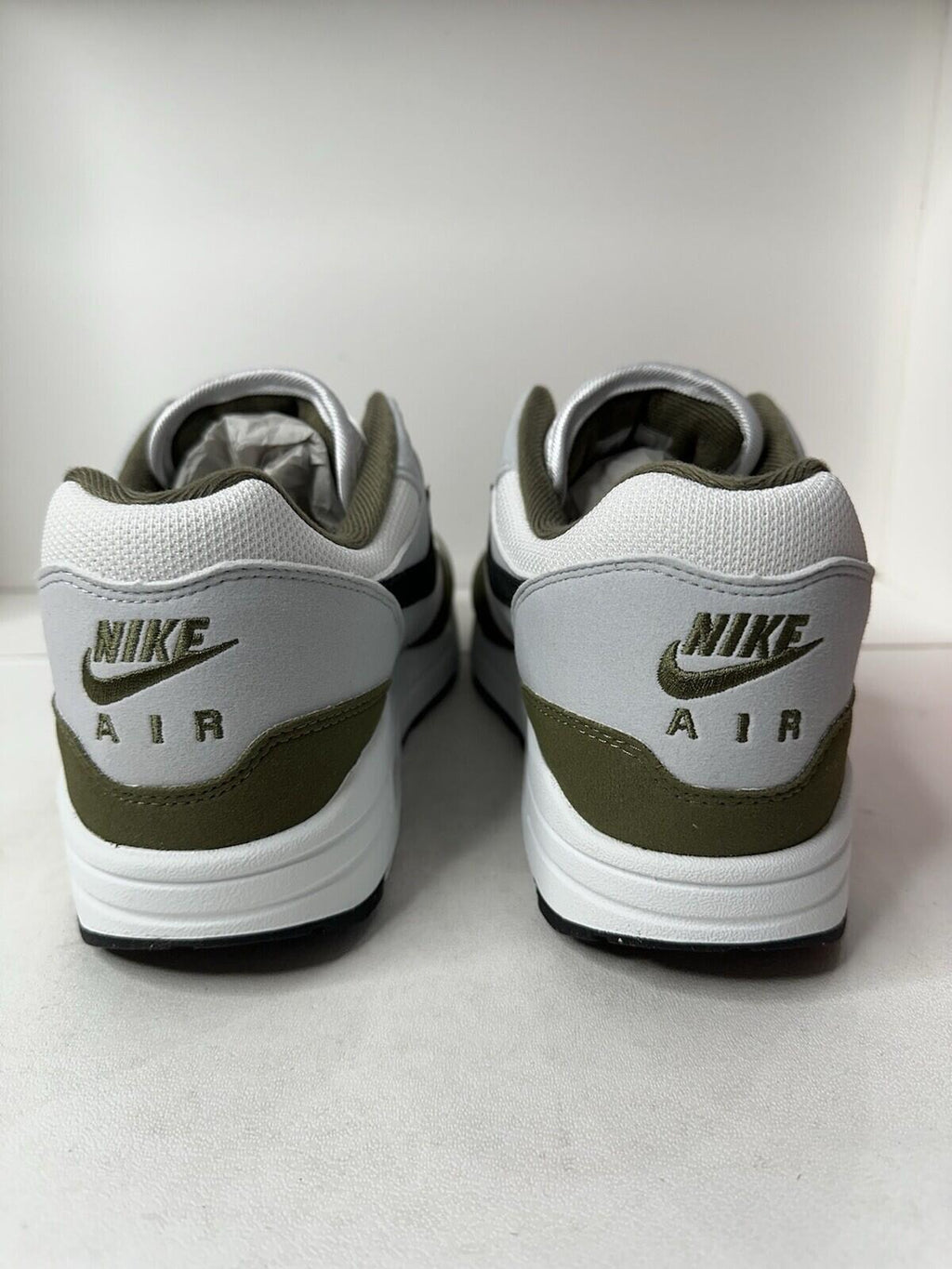 Nike Air Max 1 White/ Black/ Medium Olive Men’s Size 13