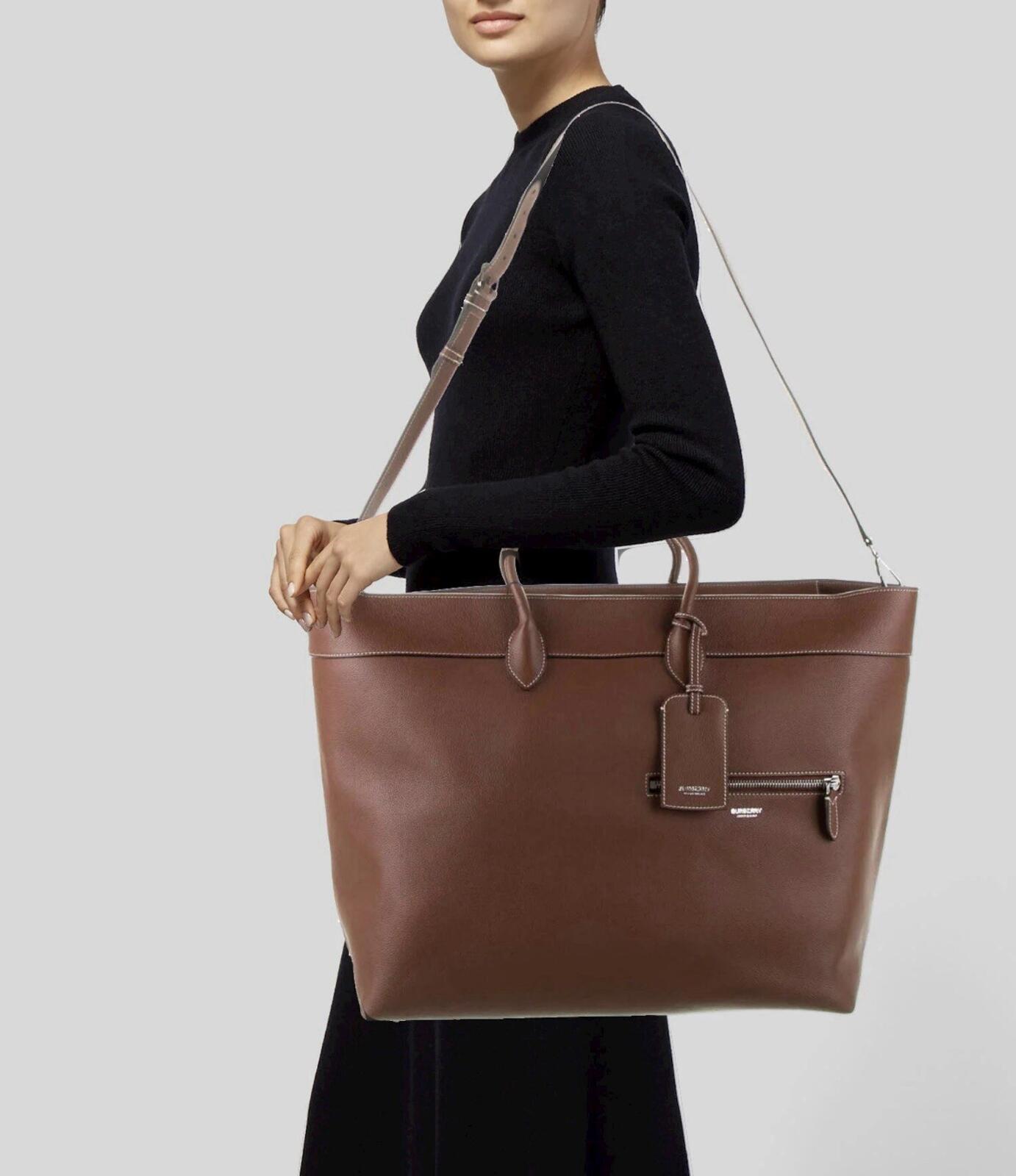 Burberry Tan Sanford Grainy Leather Holdall Tote