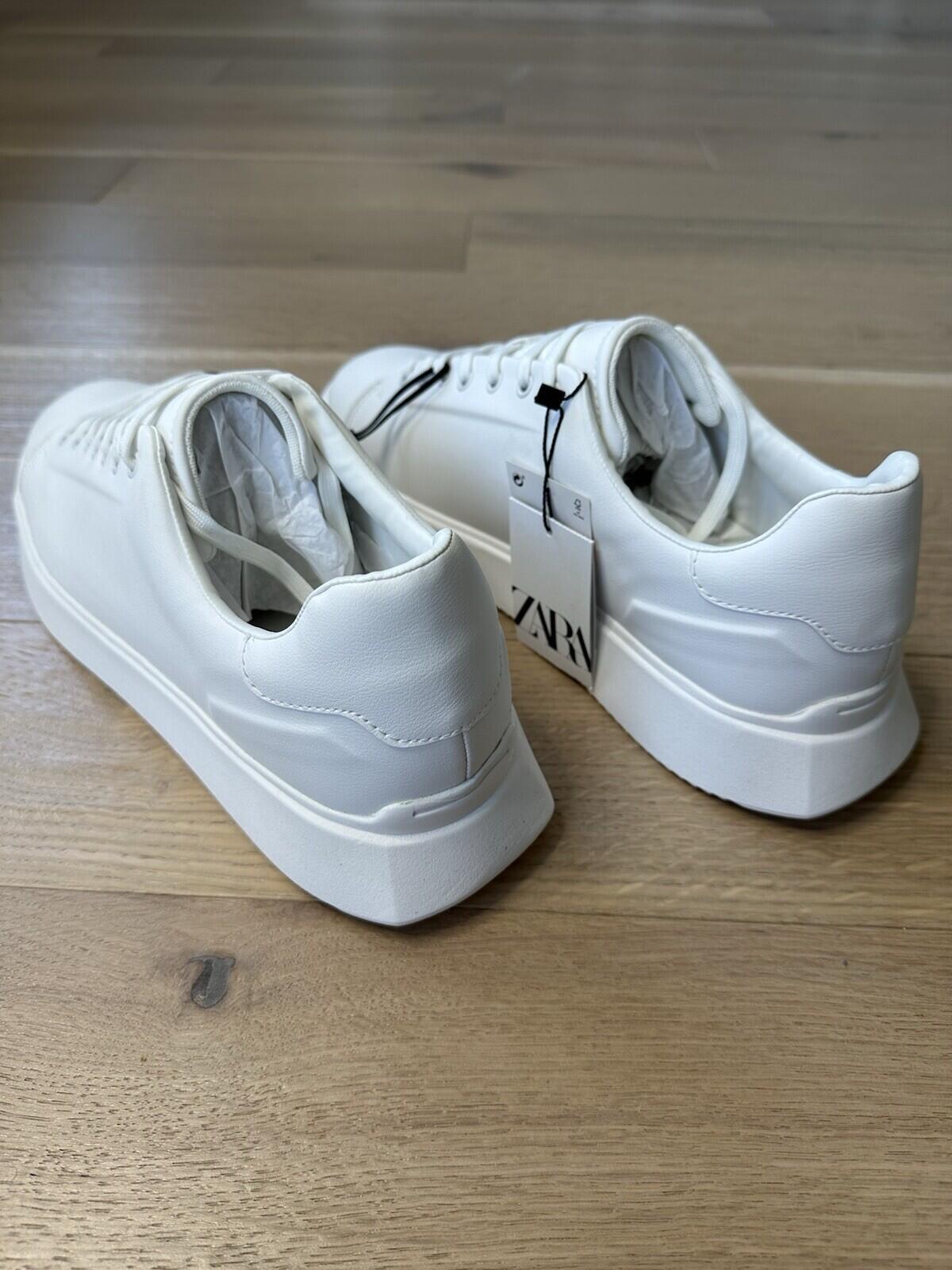 Zara Mens White Minimalist Thick Sole Size 14
