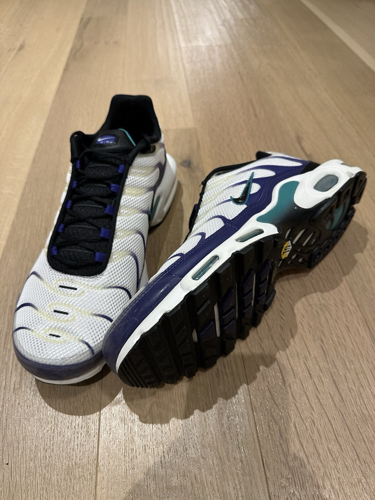 NIKE AIR MAX PLUS WHITE/BLACK GRAPE ICE Mens 13 BNIB