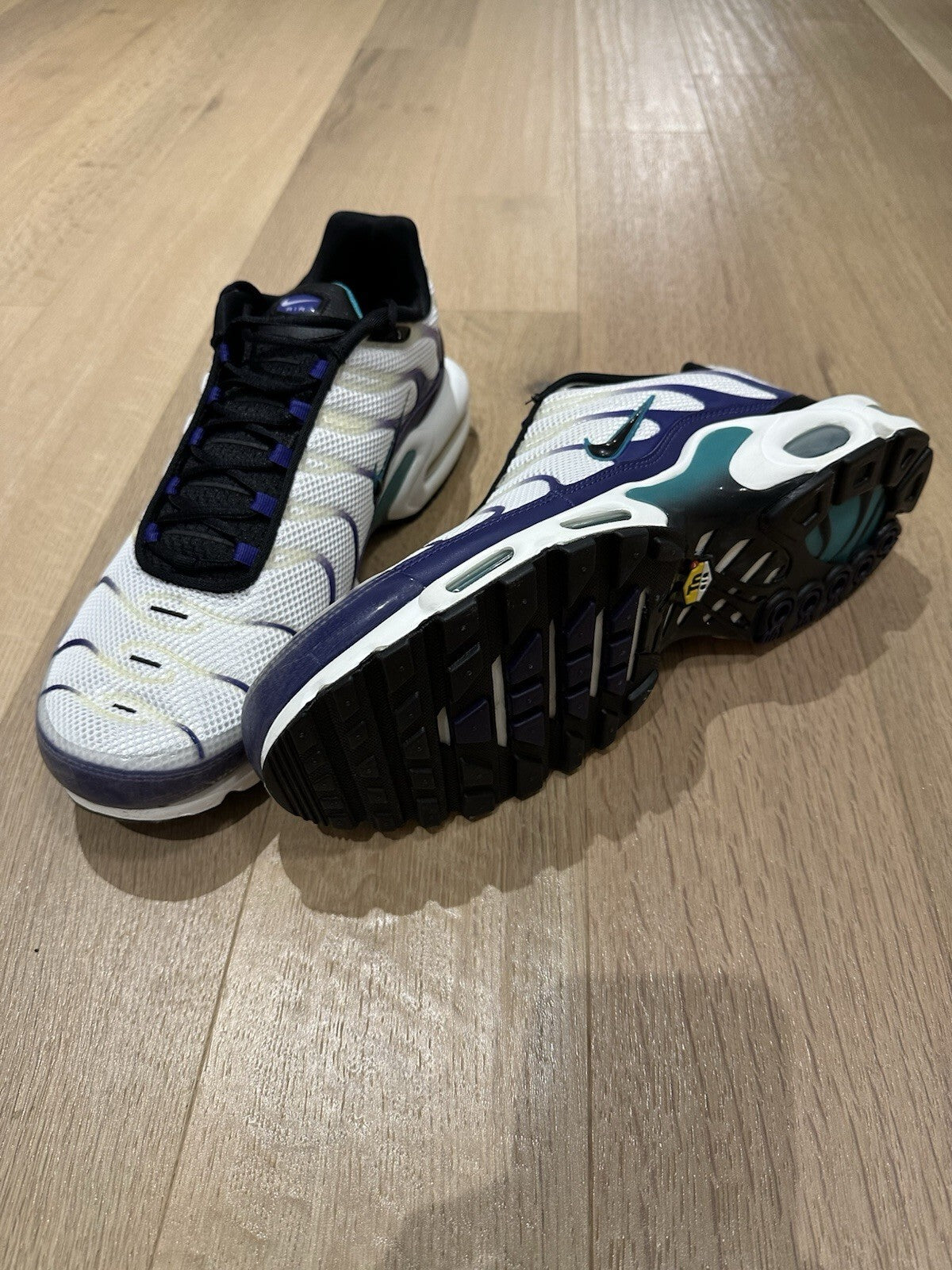 NIKE AIR MAX PLUS WHITE/BLACK GRAPE ICE Mens 13 BNIB