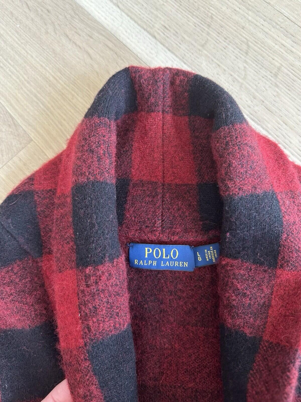 Polo Ralph Lauren Plaid Cardigan (Blue Label) Red/Black Size Large
