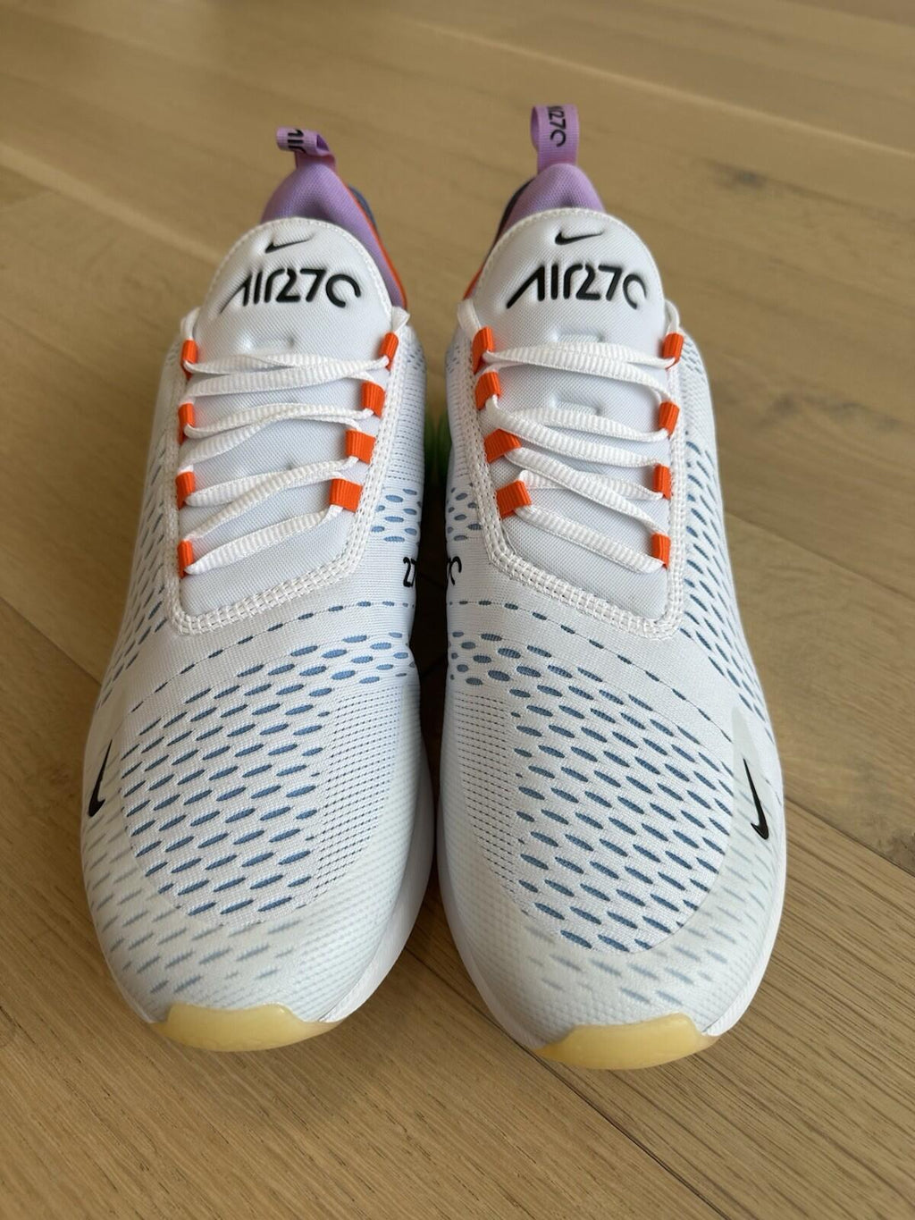 Nike Air Max 270 White/Black-Safety Orange Mens Size 13 BNIB