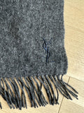 Yves Saint Laurent Wool & Cashmere Scarf Charcoal Grey