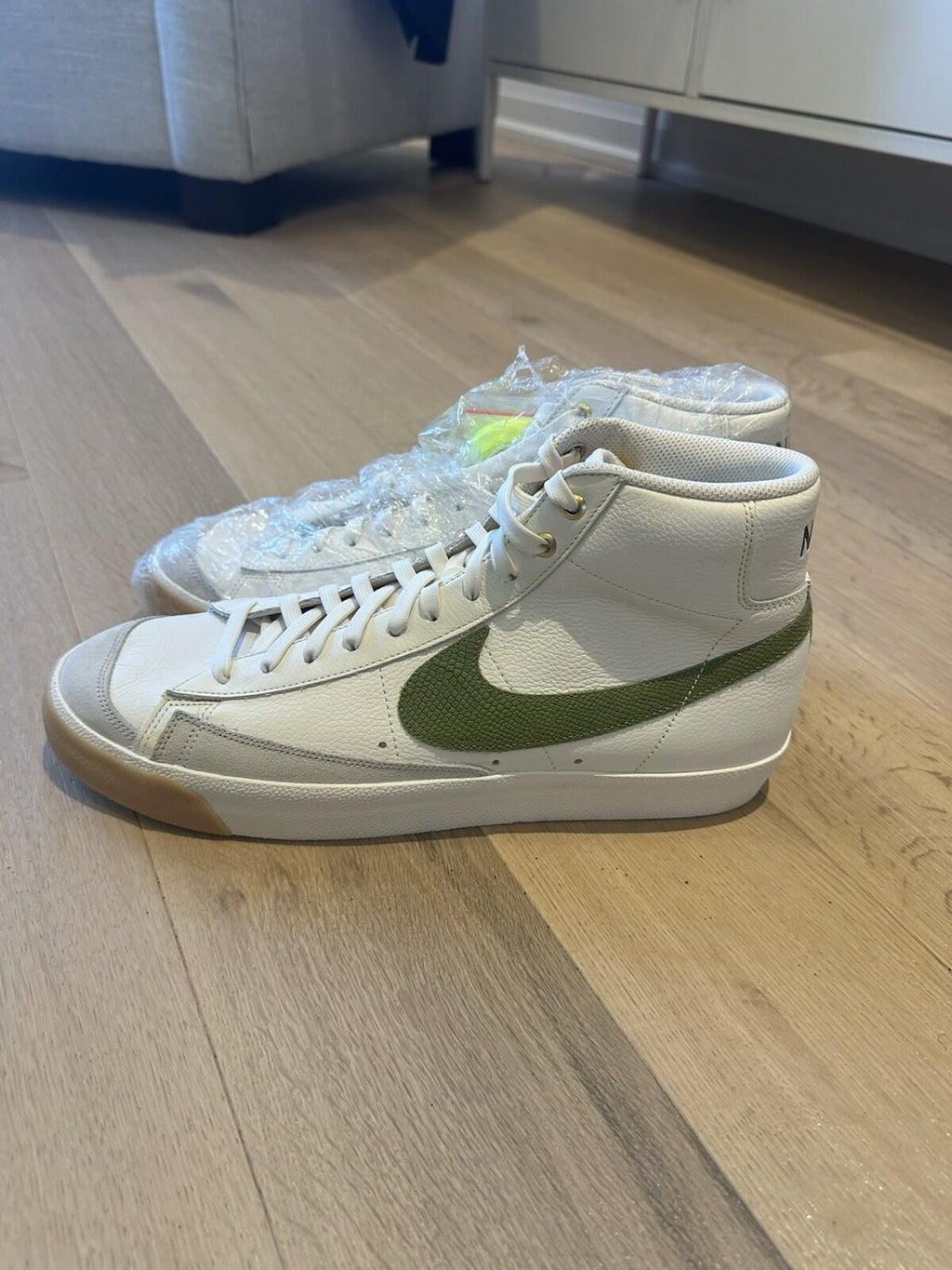 Nike Blazers Asparagus Snakeskin White & Green  Men’s Size 14