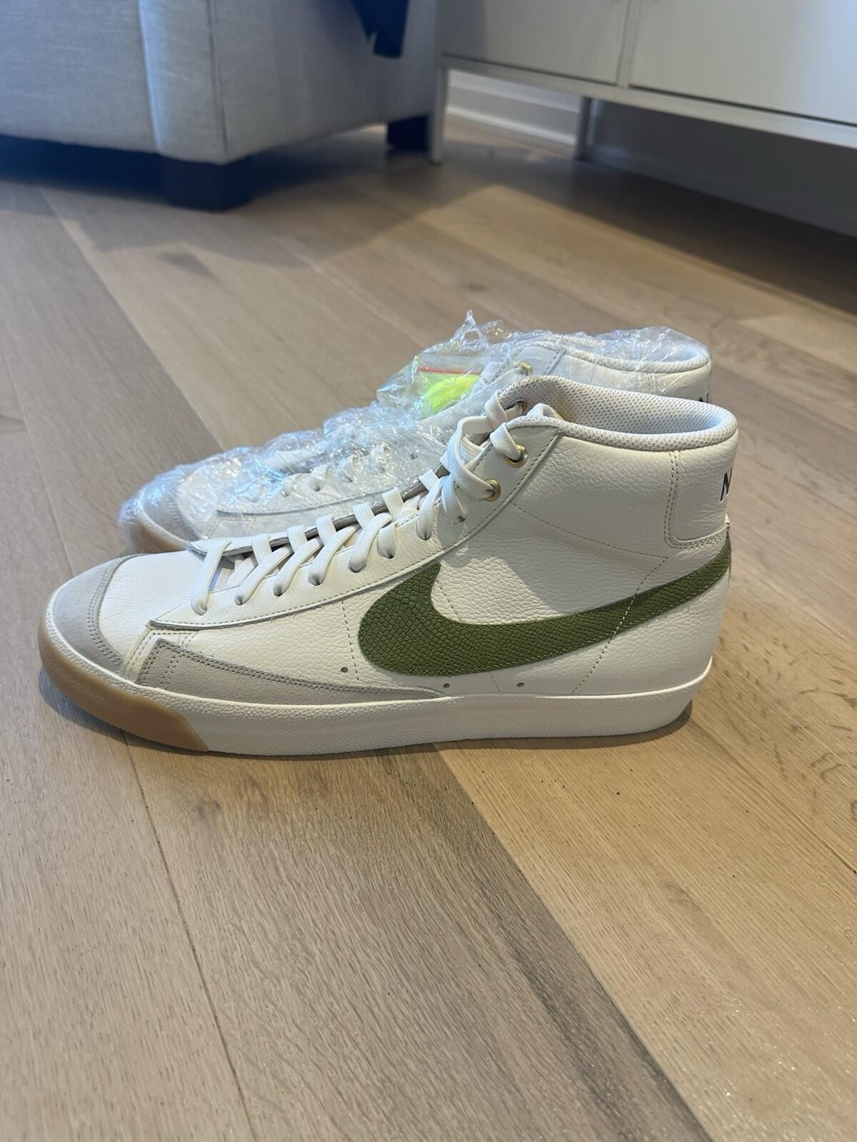 Nike Blazers Asparagus Snakeskin White & Green  Men’s Size 14
