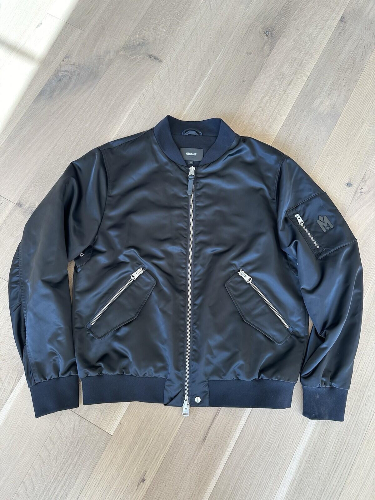 Mackage Ragner-Z Bomber Jacket Black Men’s Size 44