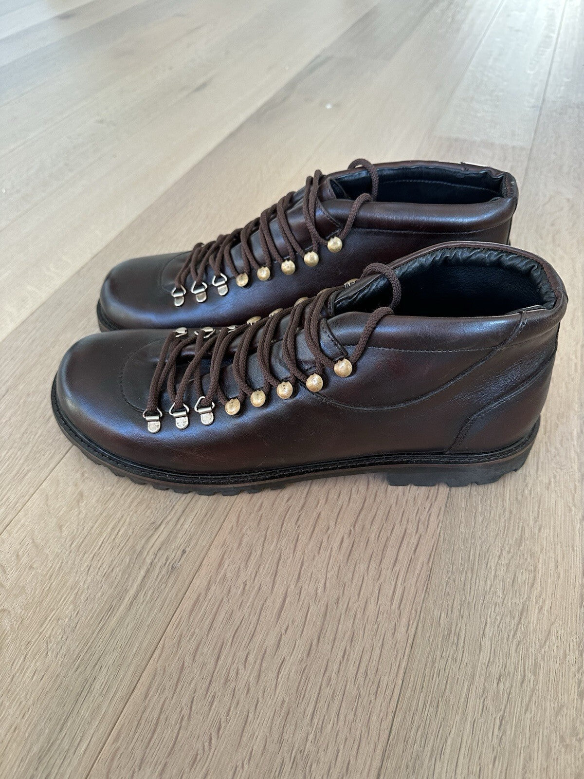 Leather Brown Hiking Boots Mens Size 13