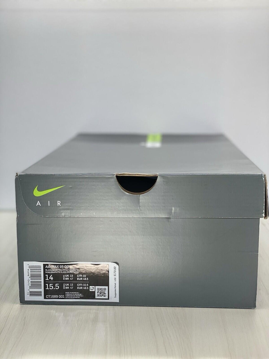 Nike Air Max 95 OG Neon 2020 Black/neon Yellow/ Lt Graphite mens shoes size 14