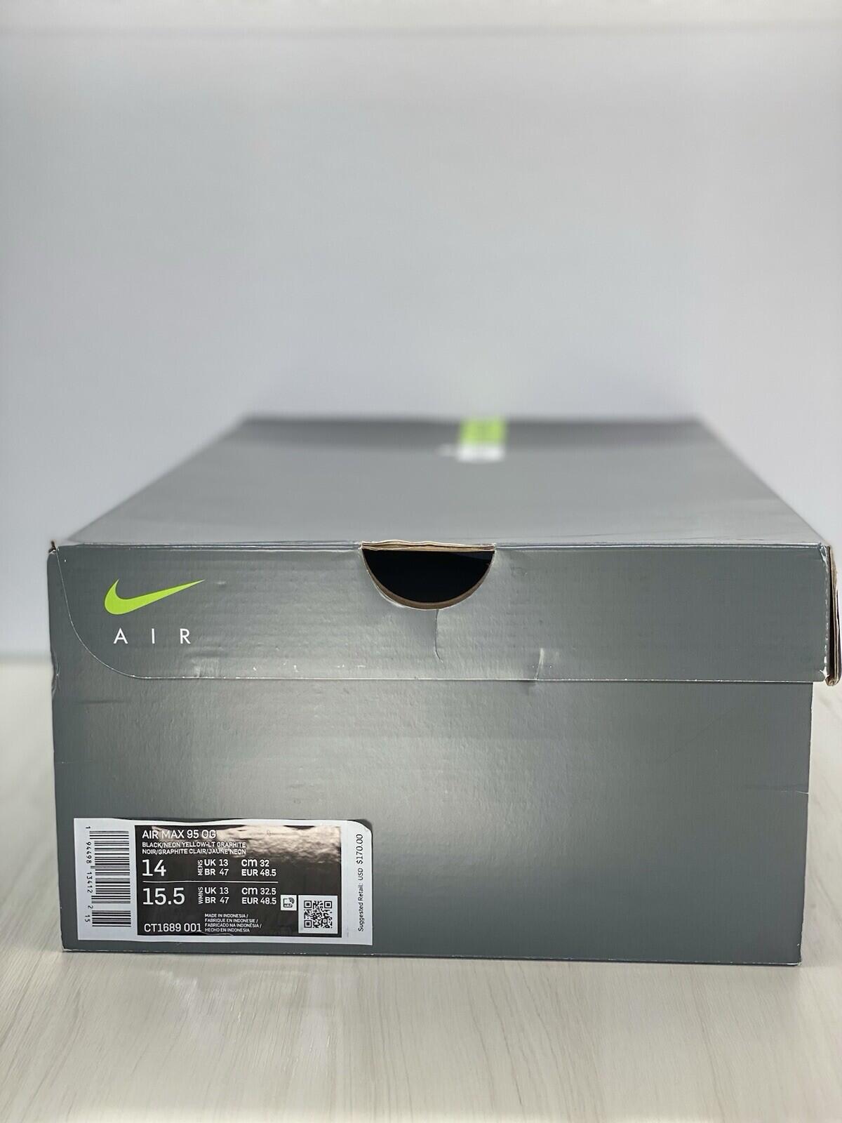 Nike Air Max 95 OG Neon 2020 Black/neon Yellow/ Lt Graphite mens shoes size 14