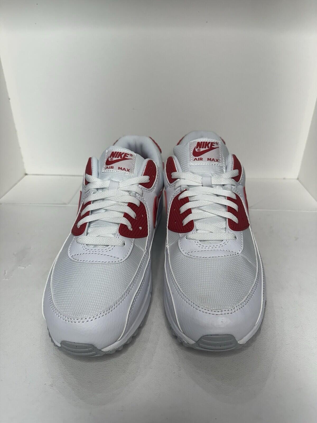 Nike Air Max 90 ‘White University Red- Grey fog’ Men’s Size 13
