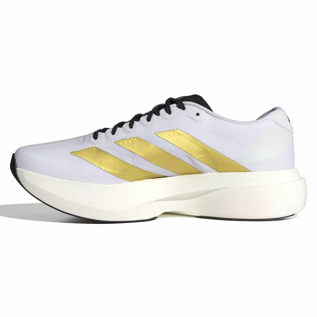 Adidas Adizero EVO SL WOVEN M Size 13 White / Matte Gold / Core Black