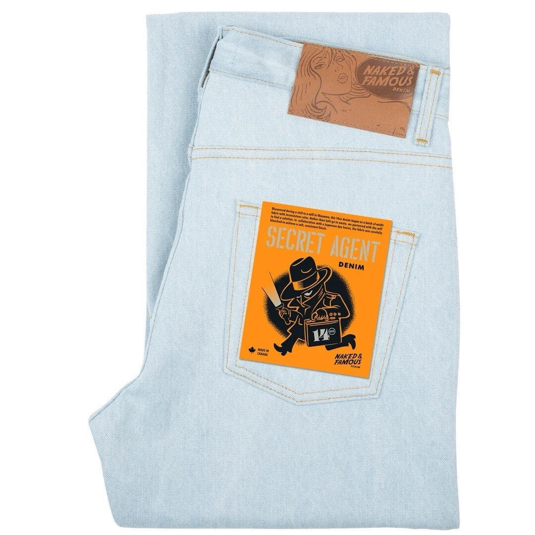 NAKED & FAMOUS Strong Guy - Secret Agent Bleach Blue Men’s 36
