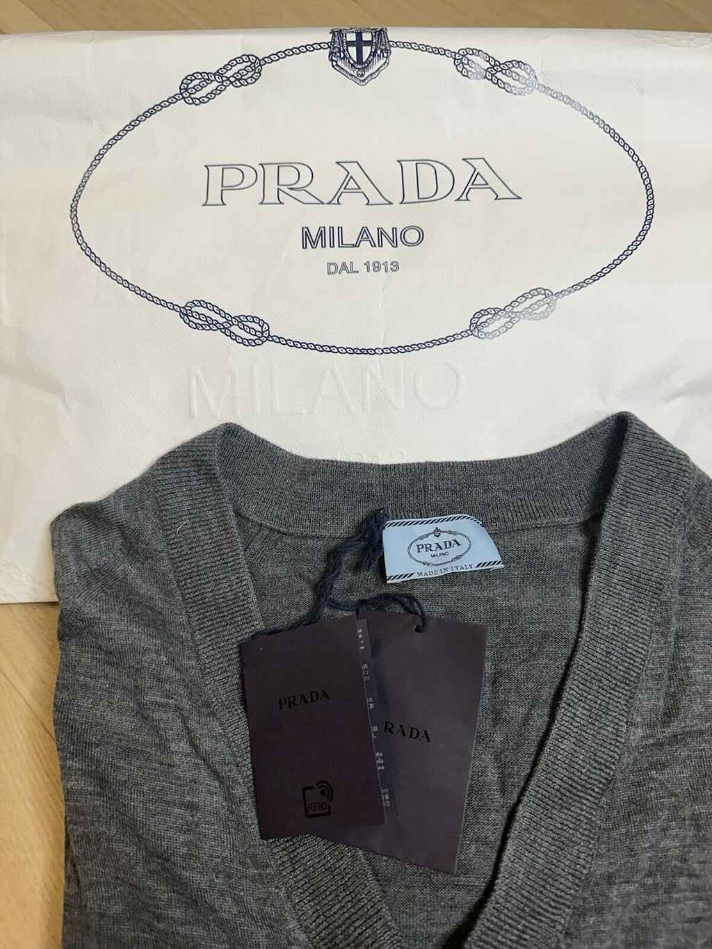 Prada Women’s 100% Virgin Wool Cardigan Size 42