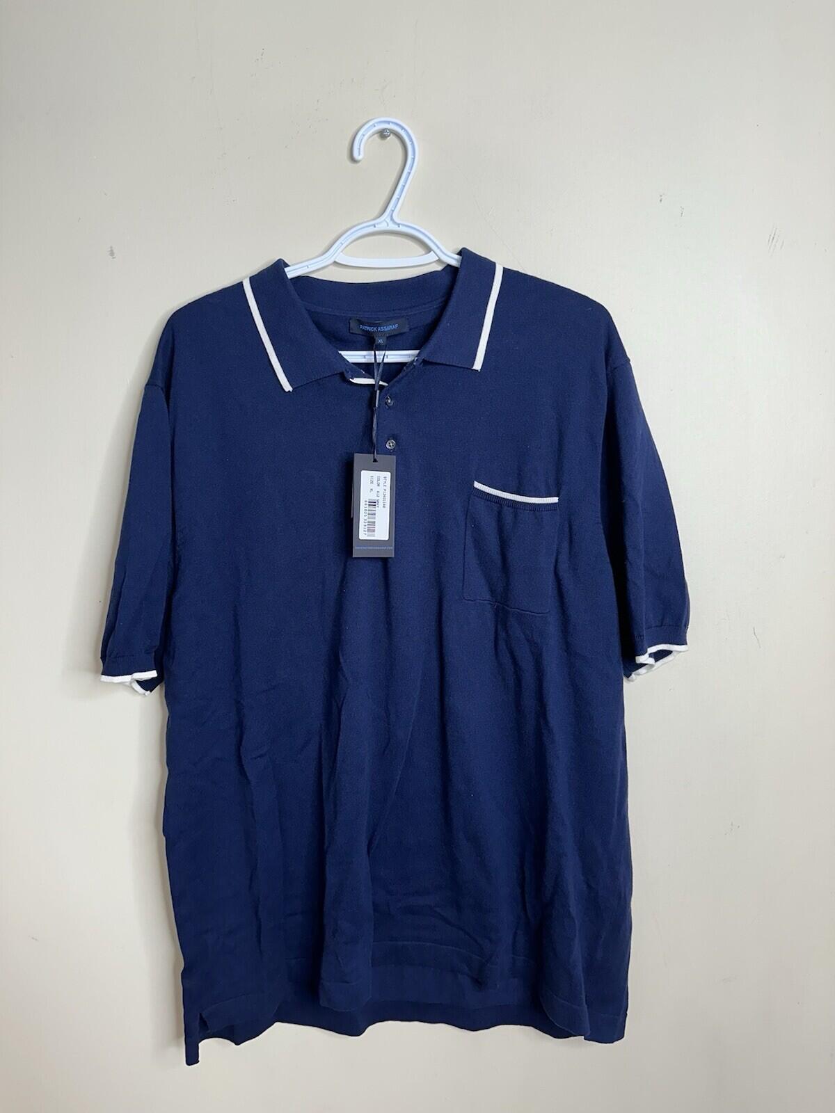 Men’s Patrick Assaraf Navy Blue Polo Shirt size XL