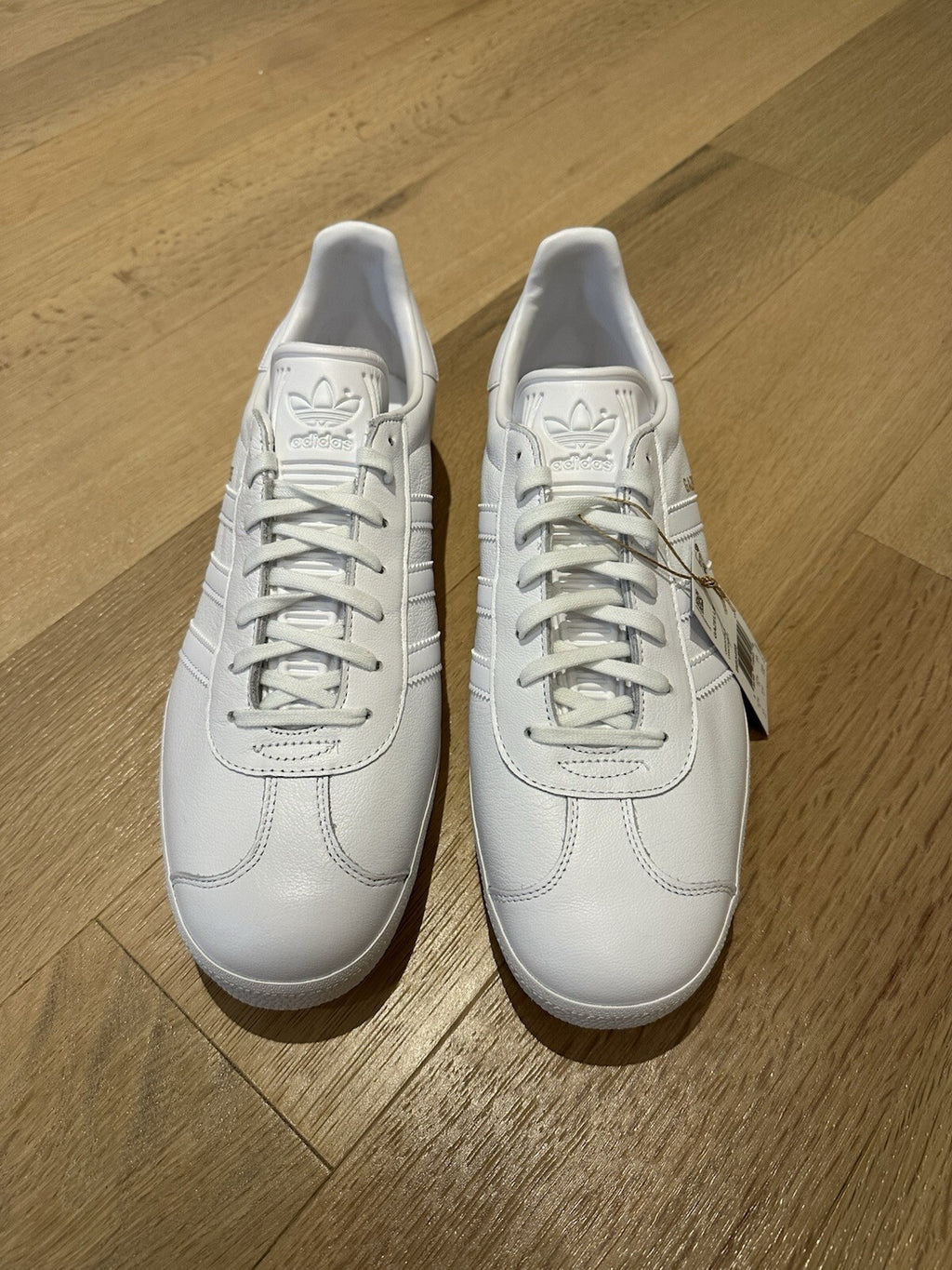 Adidas GAZELLE White Leather Men’s Size 13 FTWWHT/FTWWHT/GOLDMT