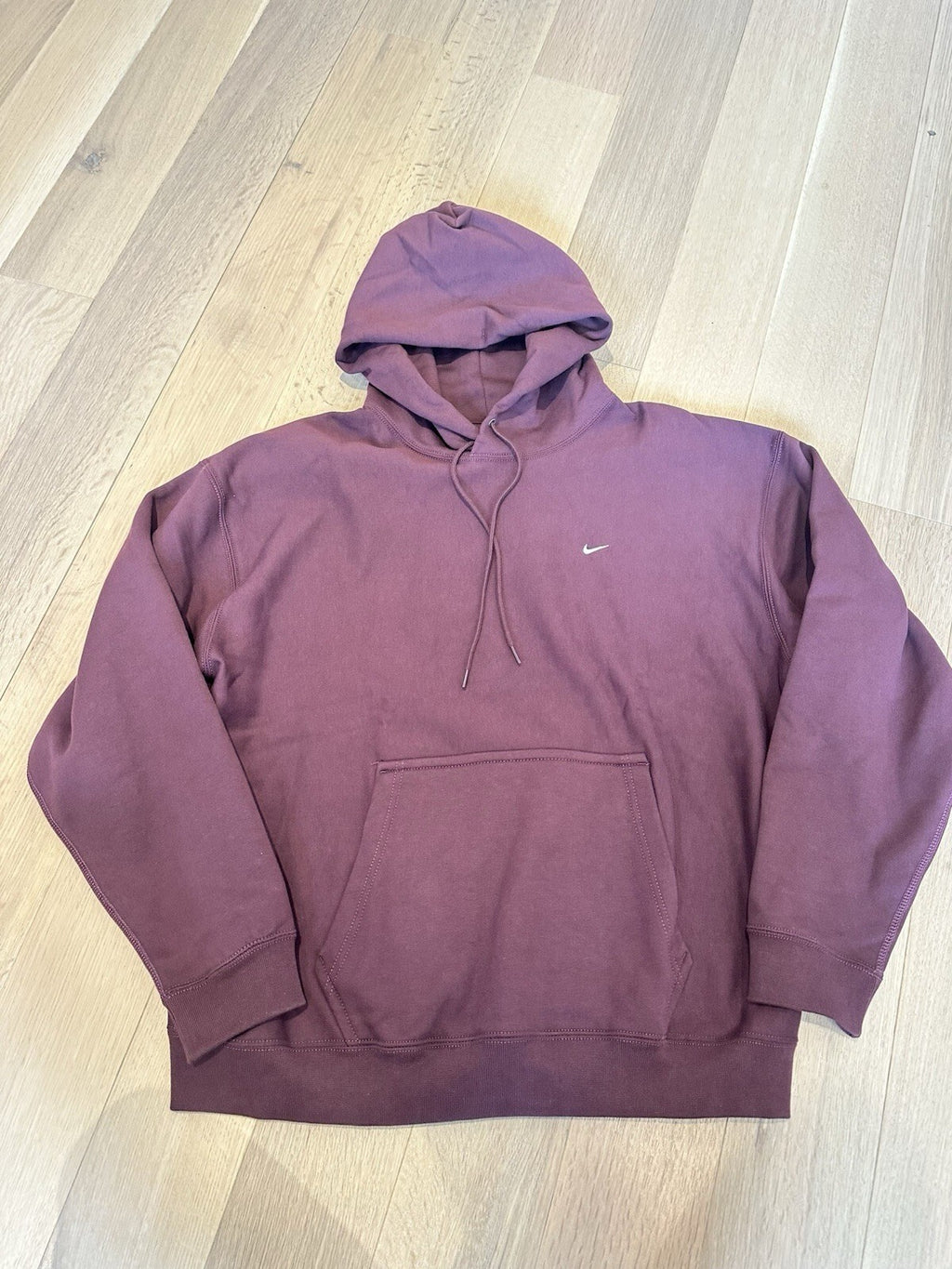 Nike Burgundy Solo Swoosh Track Suit Set Men’s Hoodie L, Crewneck XL & Pants XL