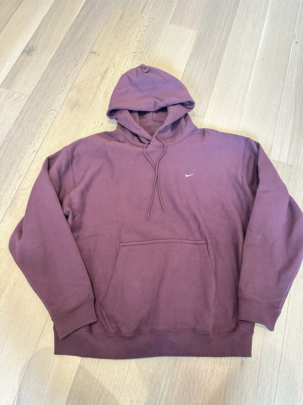 Nike Burgundy Solo Swoosh Track Suit Set Men’s Hoodie L, Crewneck XL & Pants XL