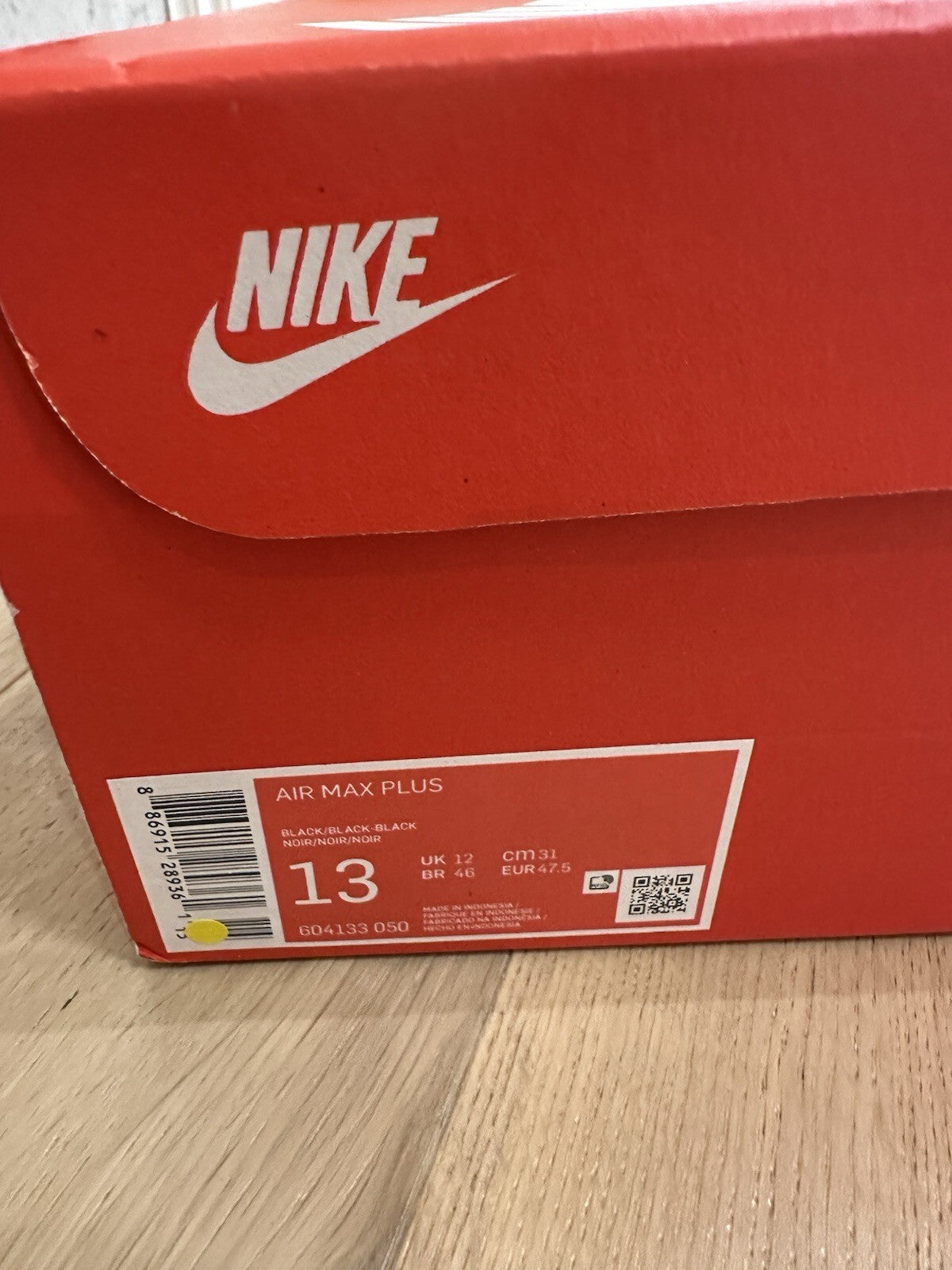 Nike AIR MAX PLUS BLACK/BLACK-BLACK Men’s 13
