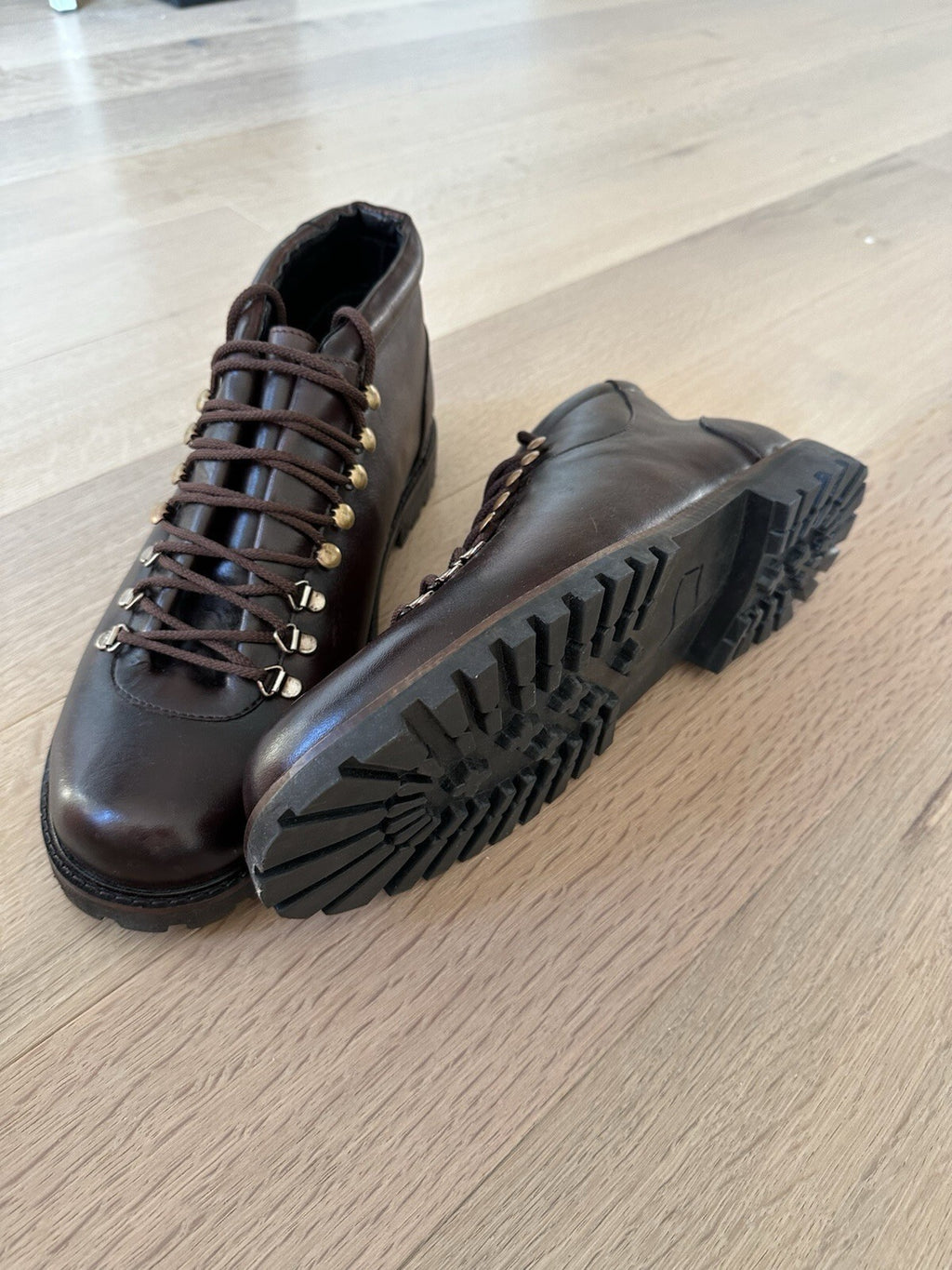 Leather Brown Hiking Boots Mens Size 13