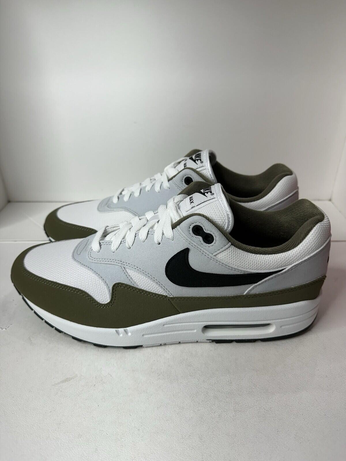 Nike Air Max 1 White/ Black/ Medium Olive Men’s Size 13