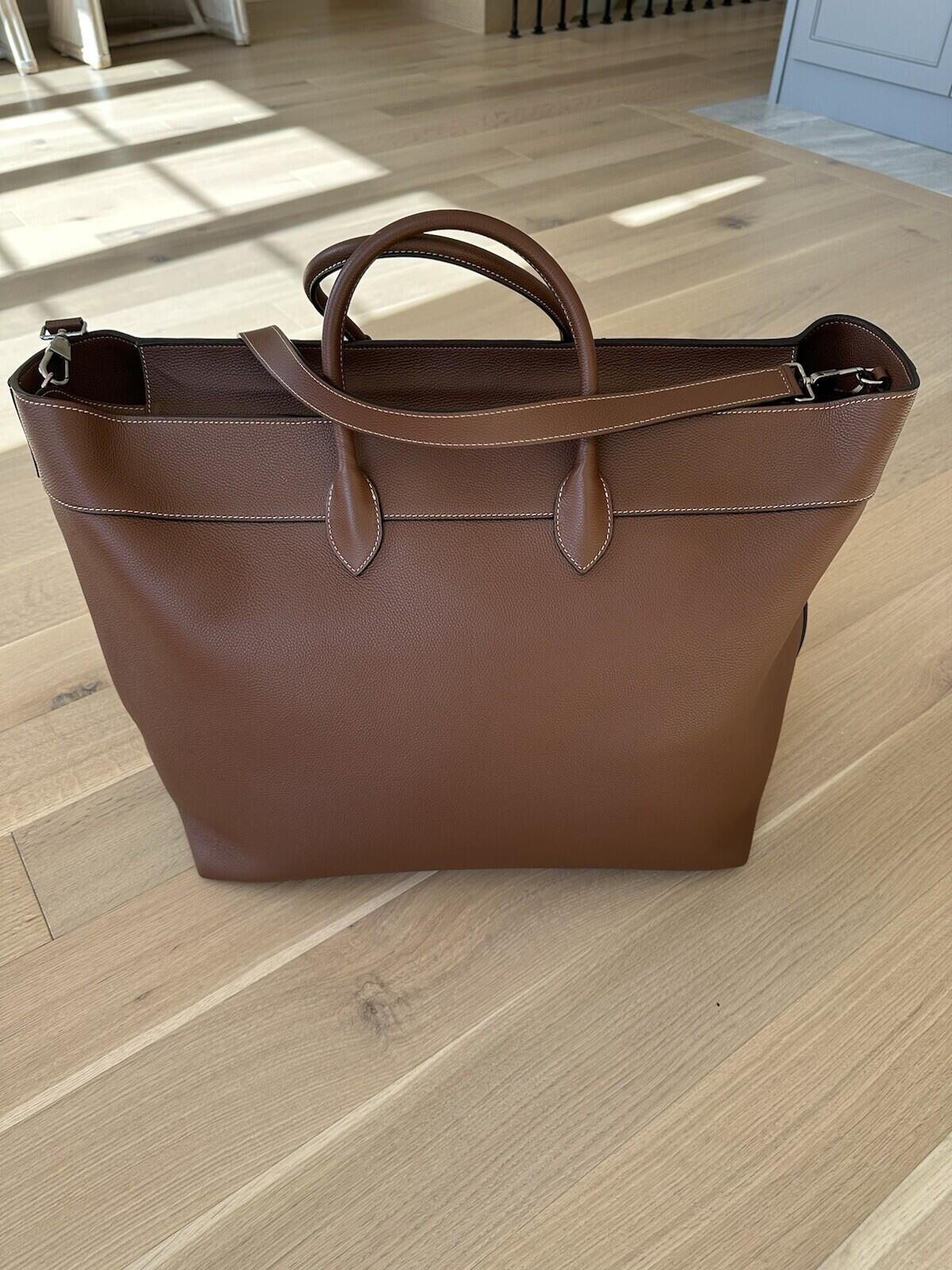 Burberry Tan Sanford Grainy Leather Holdall Tote