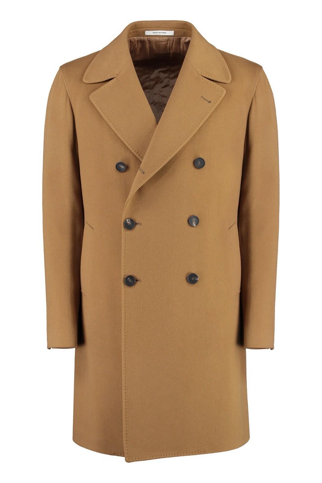 TAGLIATORE double-breasted coat- Camel Men’s Size 54 - Virgin Wool & Cashmere