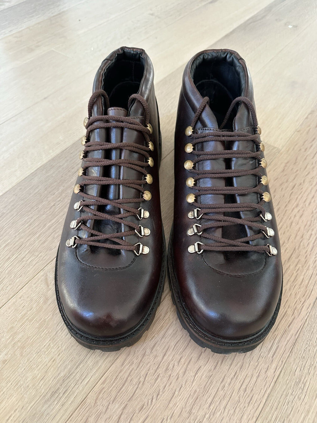 Leather Brown Hiking Boots Mens Size 13