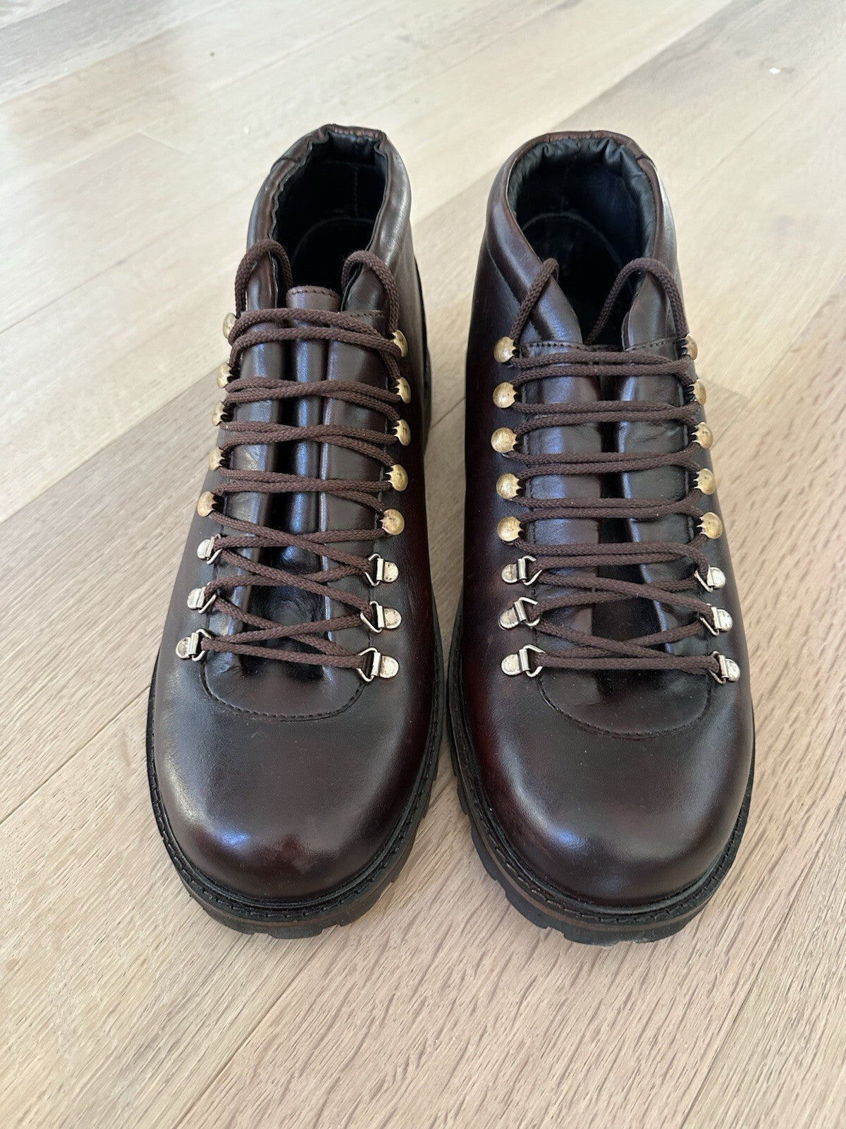 Leather Brown Hiking Boots Mens Size 13