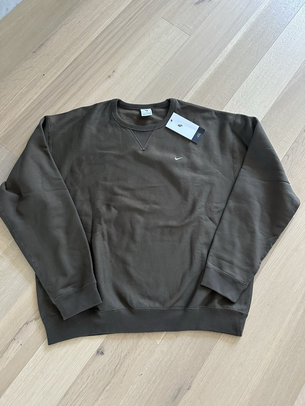 Nike Solo Swoosh Loose Fit Sweatsuit (Pants XL, Hoodie XL, Crewneck XL) Taupe