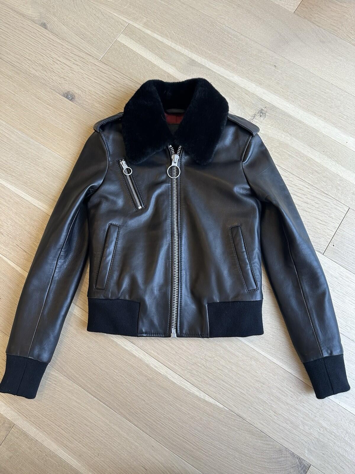 All Saints leather jacket W/faux Fur Collar Women’s Size 00