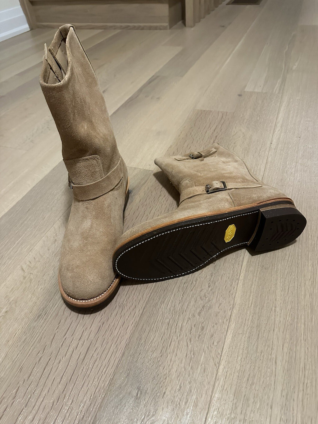Crush Handmade Engineer Suede Boots Men’s 13 Tan