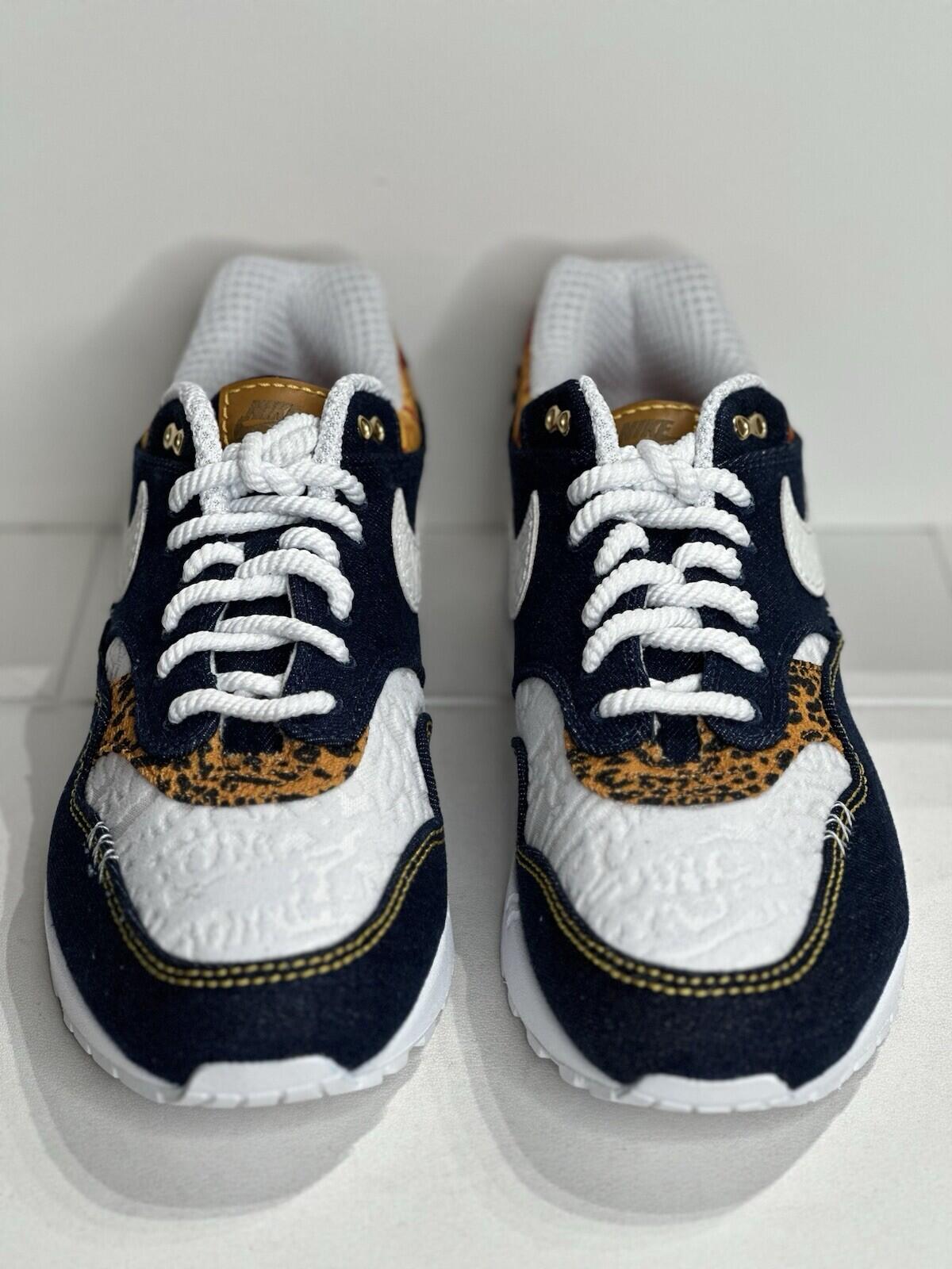 Nike Air Max 1 Premium Leopard/ Denim mens shoes size 13
