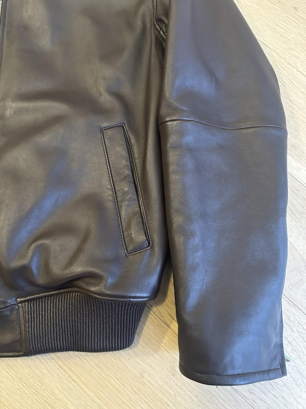 MASSIMO DUTTI Leather Brown Jacket Men’s Size XL