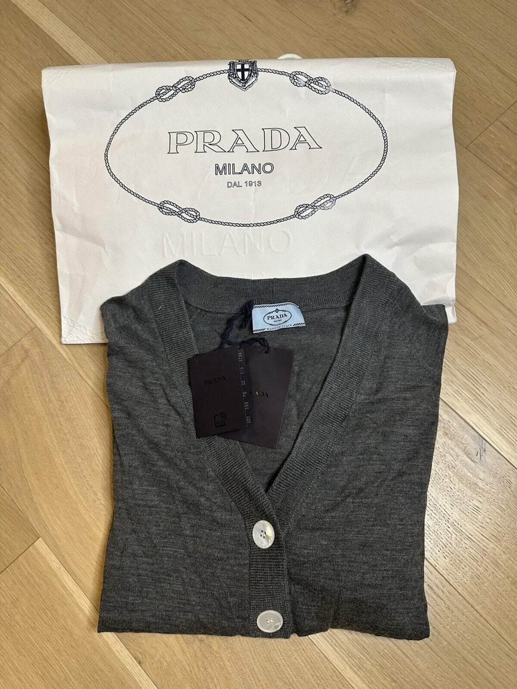 Prada Women’s 100% Virgin Wool Cardigan Size 42