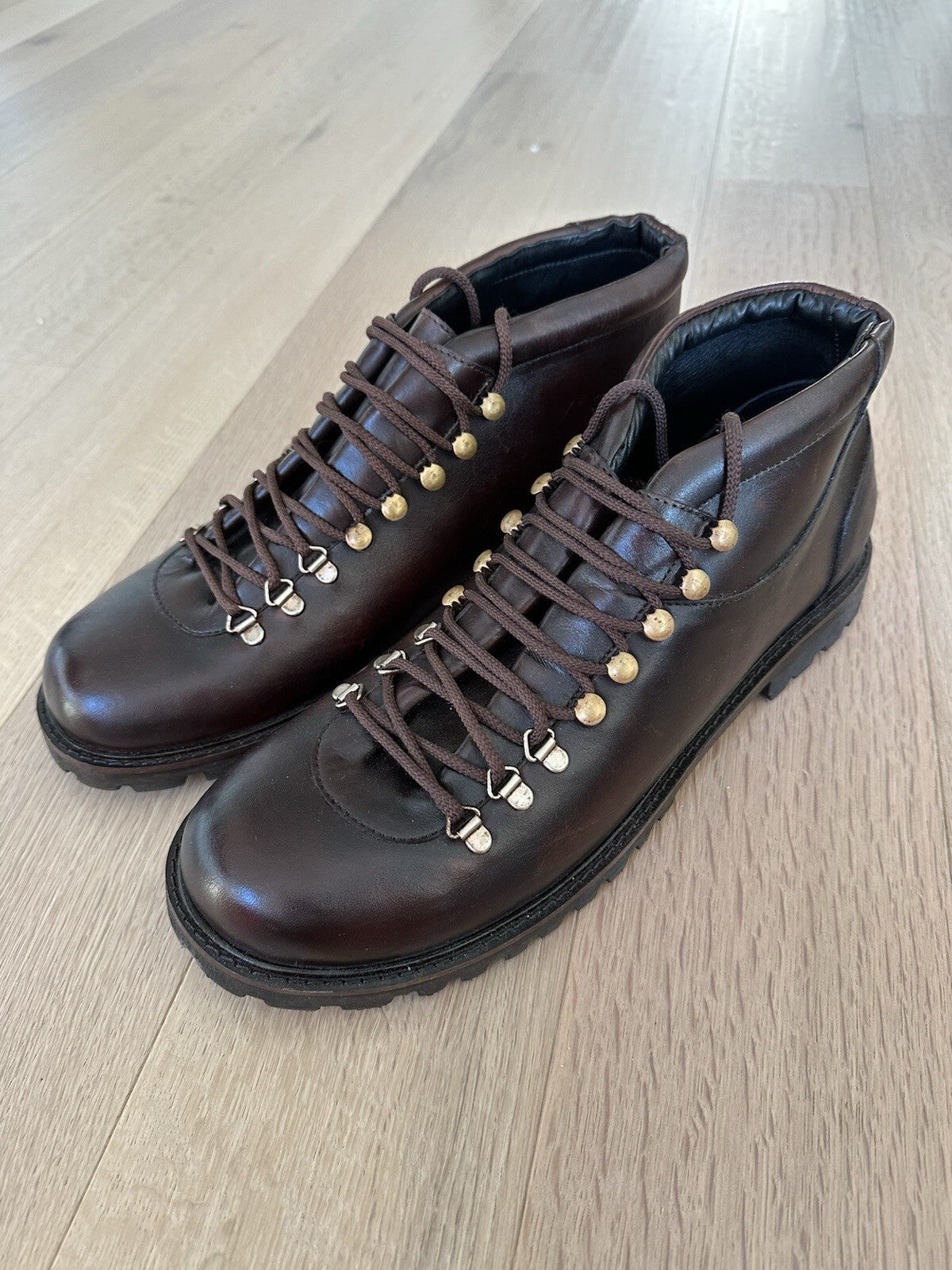 Leather Brown Hiking Boots Mens Size 13