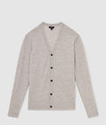 West Wool Button-Through Cardigan in Wicker Brown Melange Men’s XL